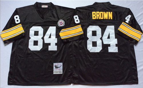 Mitchell And Ness Steelers #84 Antonio Brown Black Throwback Stitched NFL Jersey